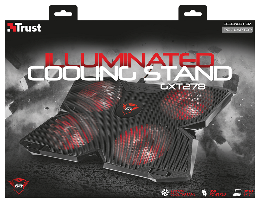 Trust GXT 278 Yozu Notebook Cooling Stand gamer hűtőpad (Újszerű)