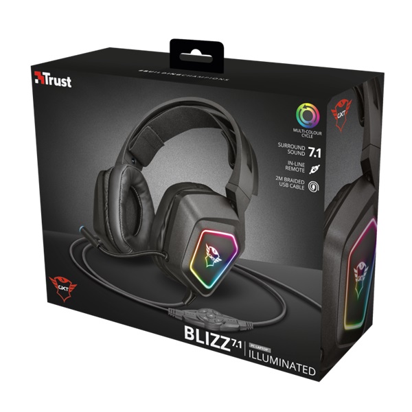 Trust GXT 450 Blizz RGB 7.1 Surround USB gamer headset