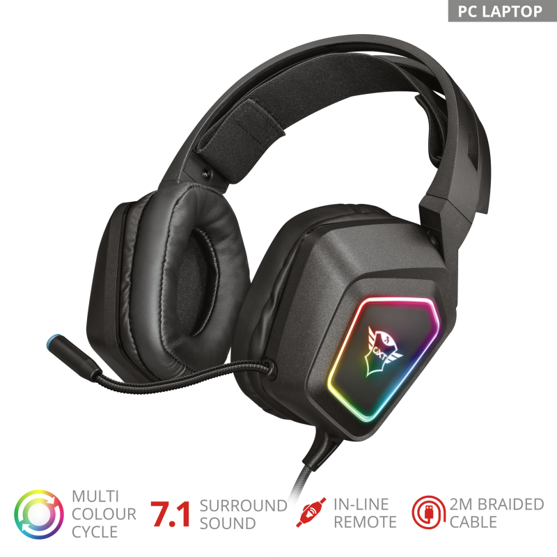 Trust GXT 450 Blizz RGB 7.1 Surround USB gamer headset