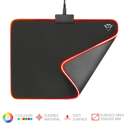 Trust GXT 762 Glide-Flex Illuminated flexible világító fekete gamer egérpad