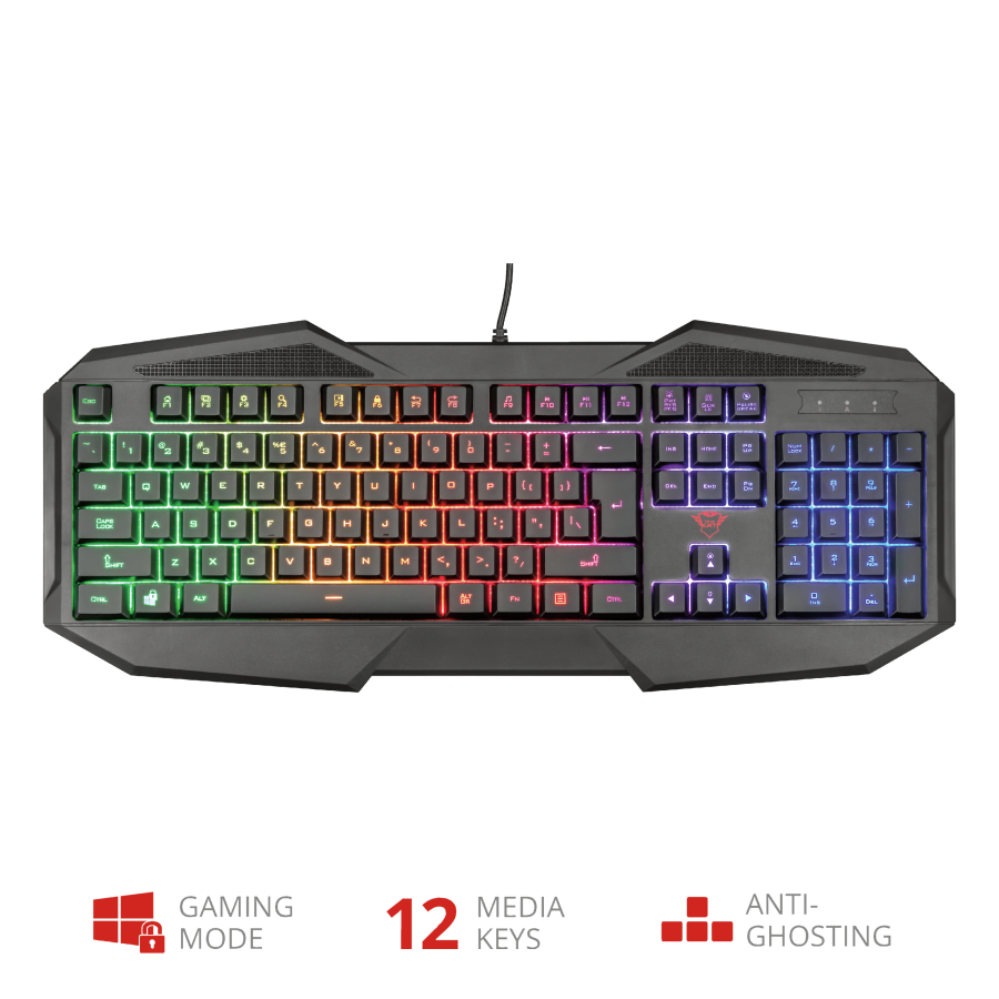 Trust GXT 830-RW Avonn HUN USB fekete gamer billentyűzet