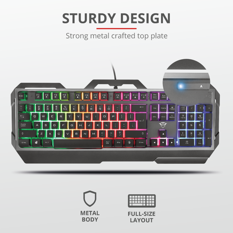 Trust GXT 856 Torac HUN USB fekete gamer billentyűzet