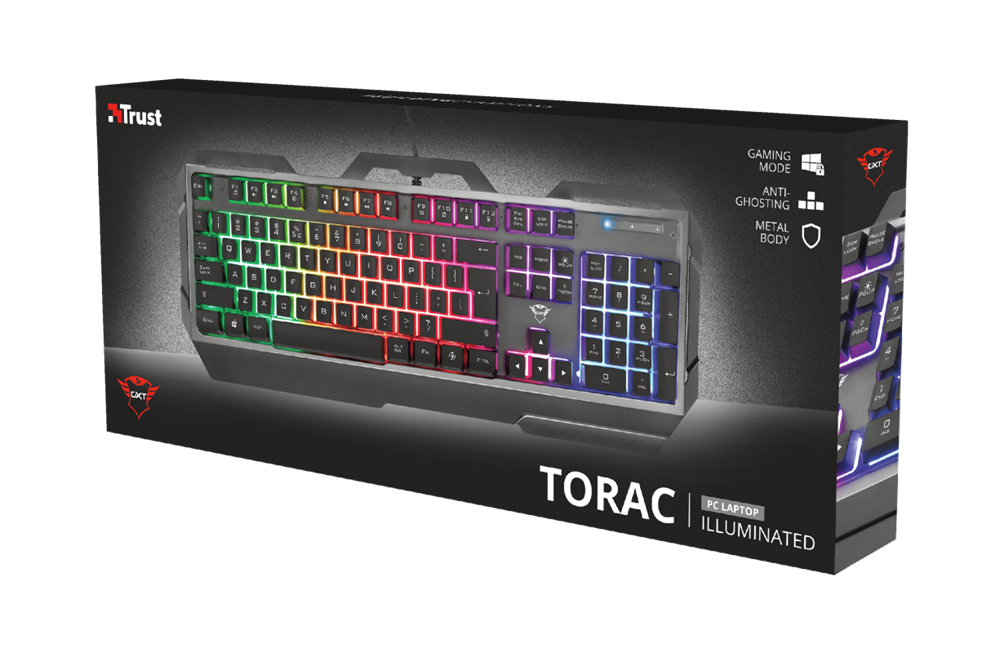 Trust GXT 856 Torac HUN USB fekete gamer billentyűzet