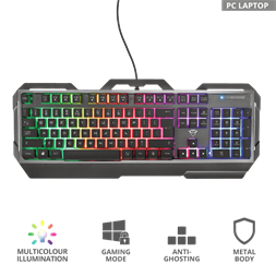Trust GXT 856 Torac HUN USB fekete gamer billentyűzet