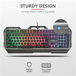 Trust GXT 856 Torac HUN USB fekete gamer billentyűzet