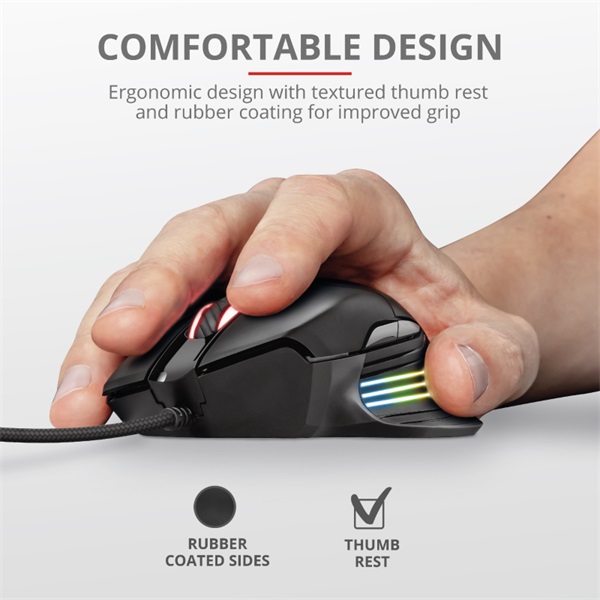 Trust GXT 940 Xidon RGB fekete gamer egér