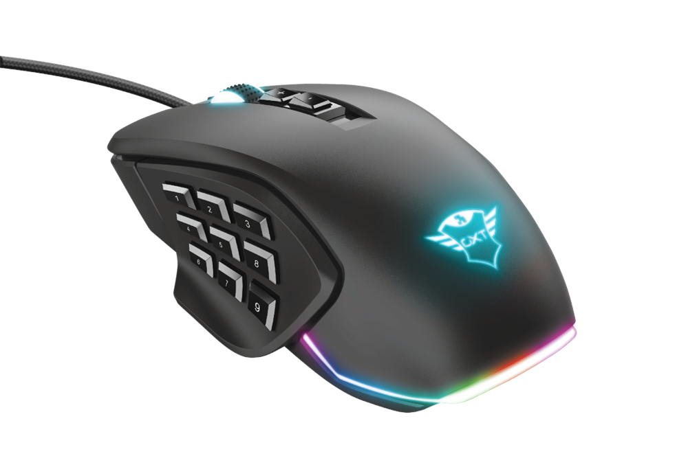 Trust GXT 970 Morfix cserélhető gombos 10000dpi RGB gamer egér