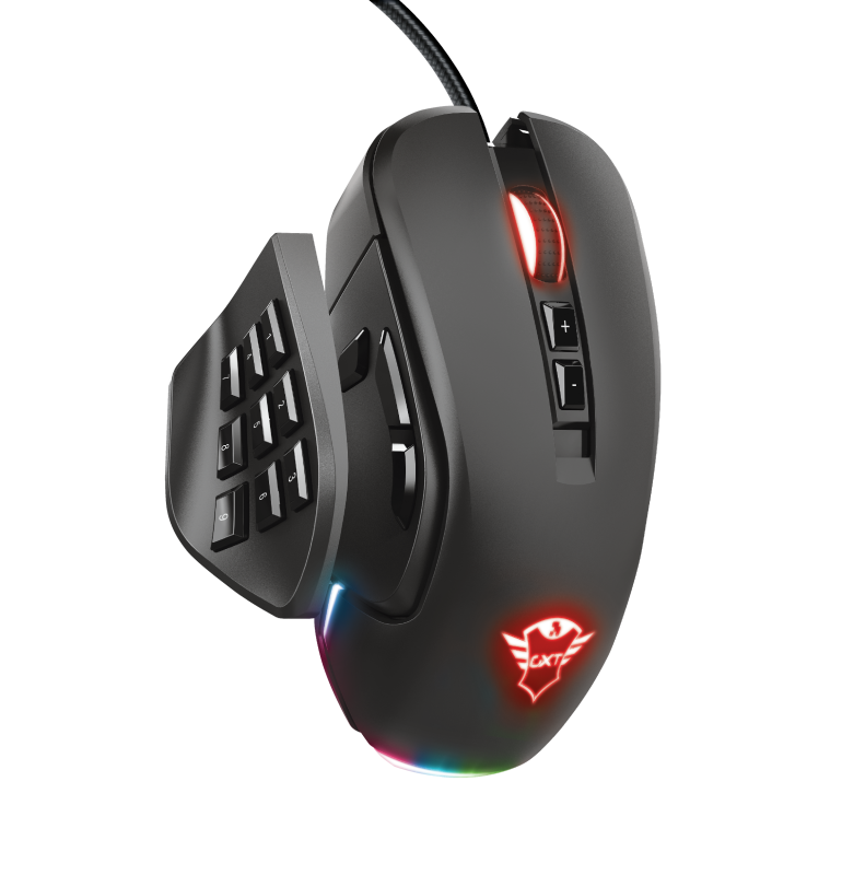 Trust GXT 970 Morfix cserélhető gombos 10000dpi RGB gamer egér