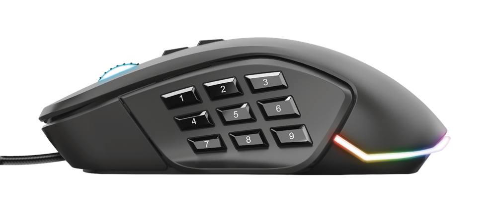 Trust GXT 970 Morfix cserélhető gombos 10000dpi RGB gamer egér