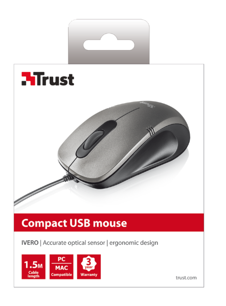 Trust Ivero Compact fekete-szürke egér