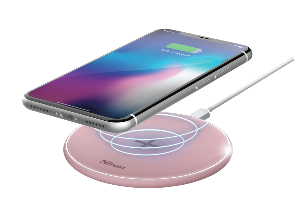 Trust Qylo Fast QI 7.5/10W wireless rózsaszín töltő