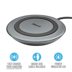 Trust Yudo10 QI 10W wireless fekete töltő