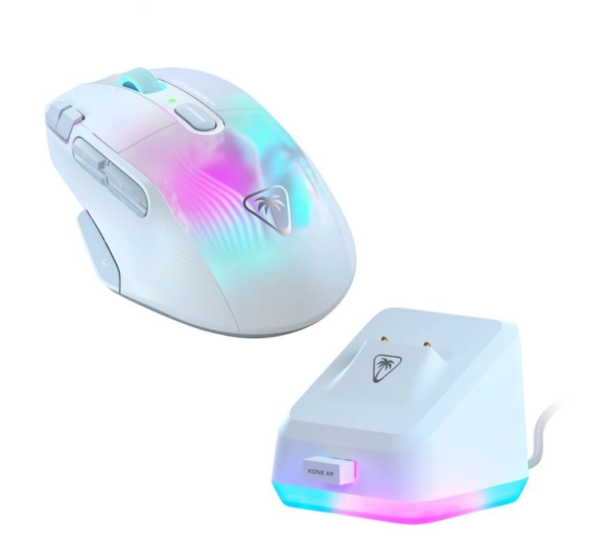 Turtle Beach TBM-1101-15 Bundle Kone XP Air vezeték nélküli fehér egér + RGB töltőállomás