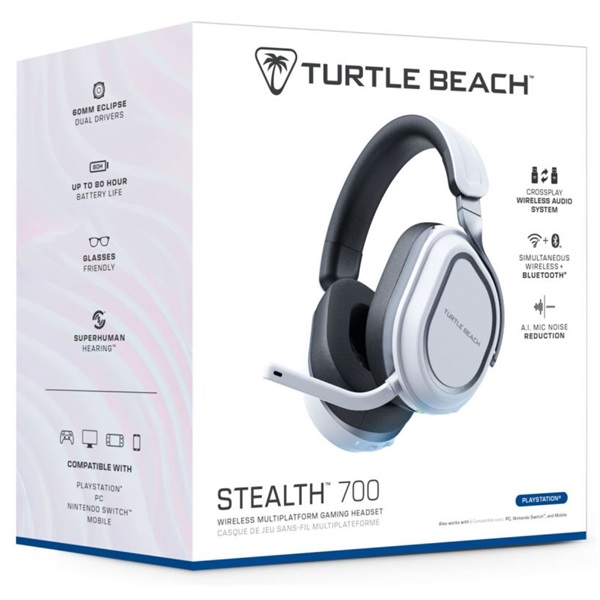 Turtle Beach TBS-3101-15 Stealth 700PS GEN3 PS4/PS5/PC vezeték nélküli fehér gamer headset