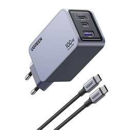 UGREEN Nexode Pro 100W GaN USB/2xUSB-C szürke hálózati töltő