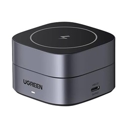 UGREEN W256 Qi 2in1 20W fekete töltőállomás + Type-C kábel