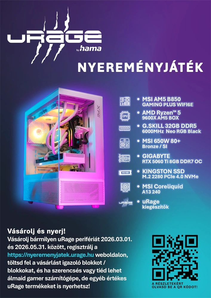 URAGE by Hama 113784 "Illuminated2" gamer billentyűzet