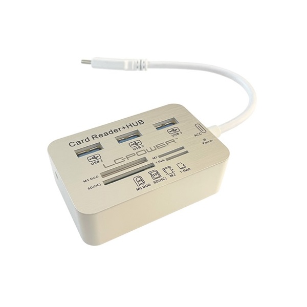 USB HUB LC Power LC-HUB-C-CR 4 port USB 3.0 multi card reader