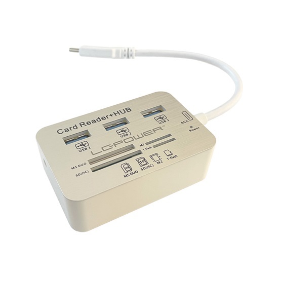 USB HUB LC Power LC-HUB-C-CR 4 port USB 3.0 multi card reader