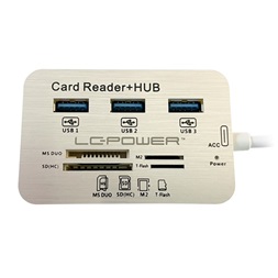 USB HUB LC Power LC-HUB-C-CR 4 port USB 3.0 multi card reader