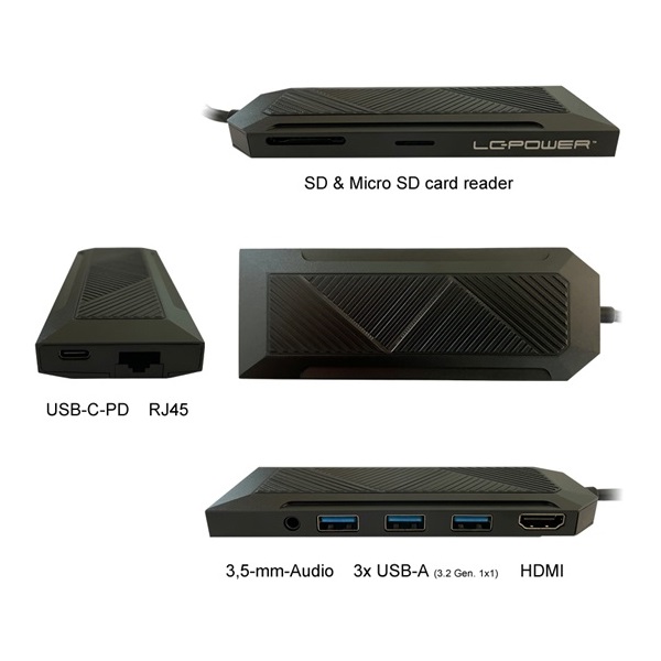 USB HUB LC Power LC-HUB-C-MULTI-6-RGB - USB elosztó