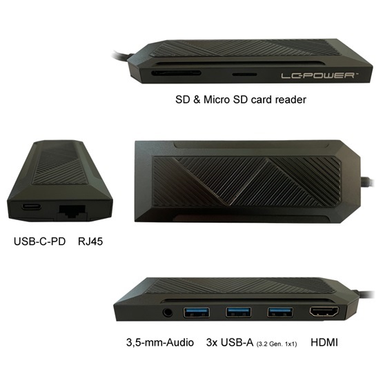 USB HUB LC Power LC-HUB-C-MULTI-6-RGB - USB elosztó