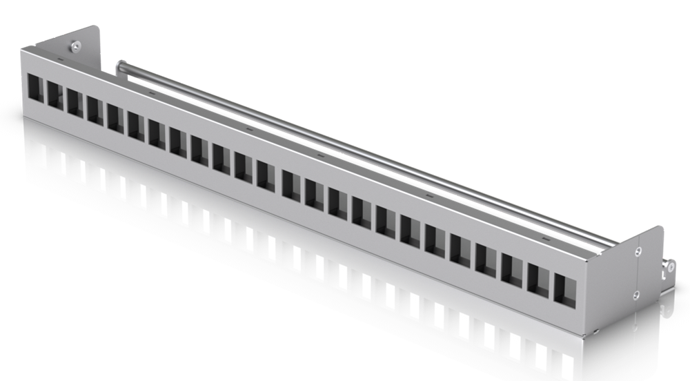Ubiquiti 19" 1U moduláris ezüst színű üres patch panel
