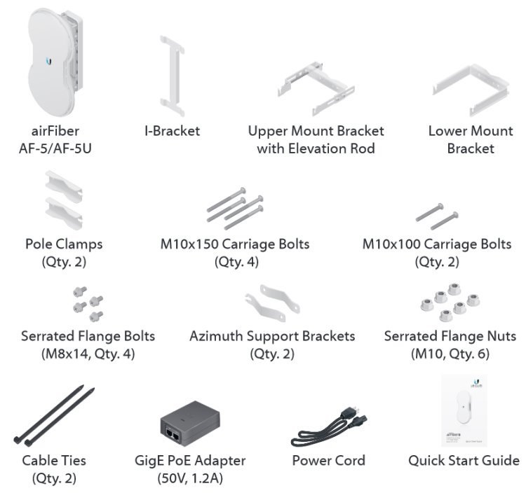 Ubiquiti AF-5U AirFiber 1Gbps+ Duplex Pont-Pont Gigabit Radio