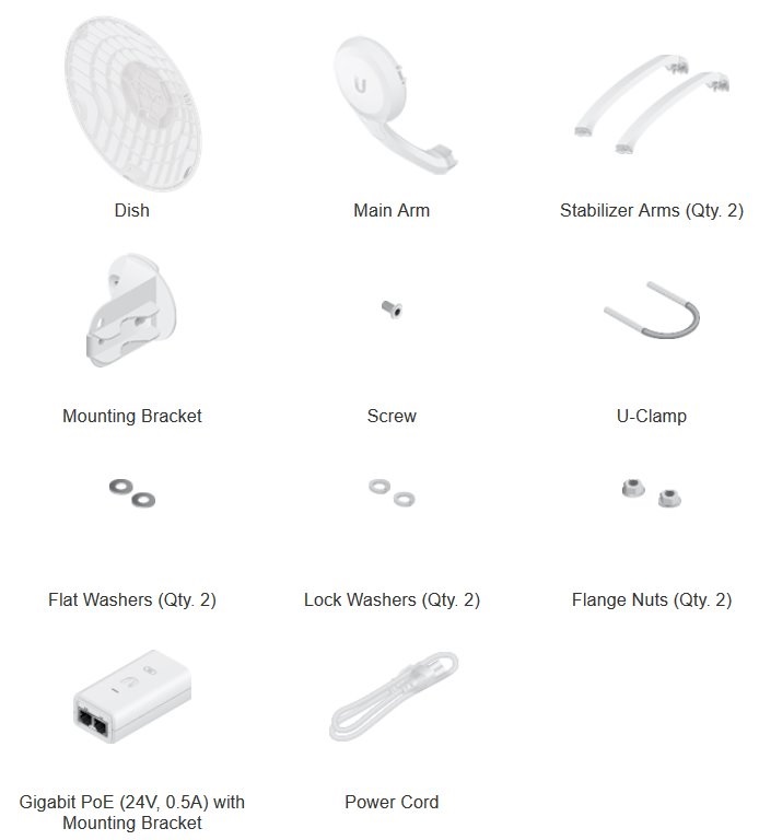 Ubiquiti AF60 airFiber 60GHz/5GHz Backup PTP rádió 38dBi antennával