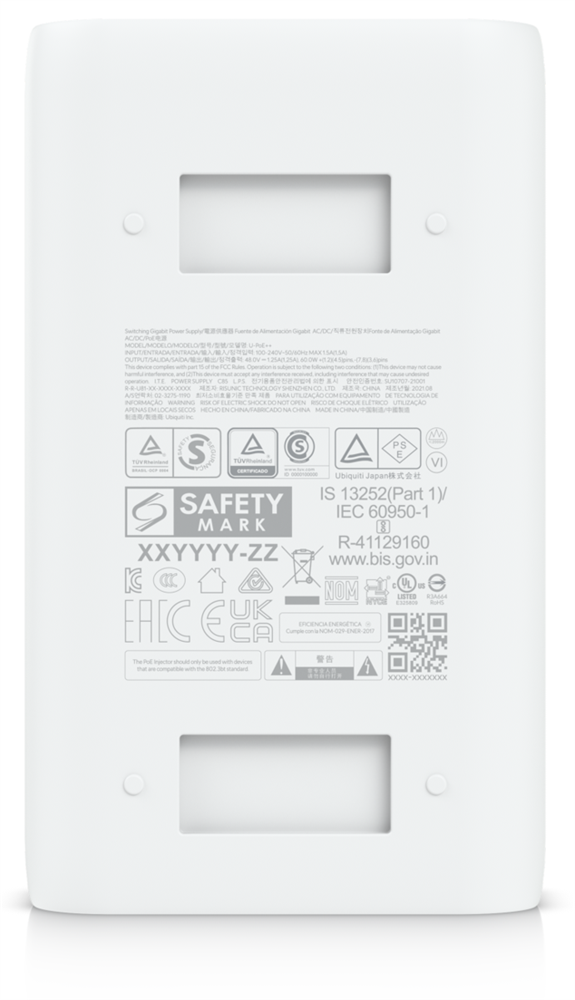 Ubiquiti U-POE++ 48V 1,25A tápegység Gigabit LAN porttal
