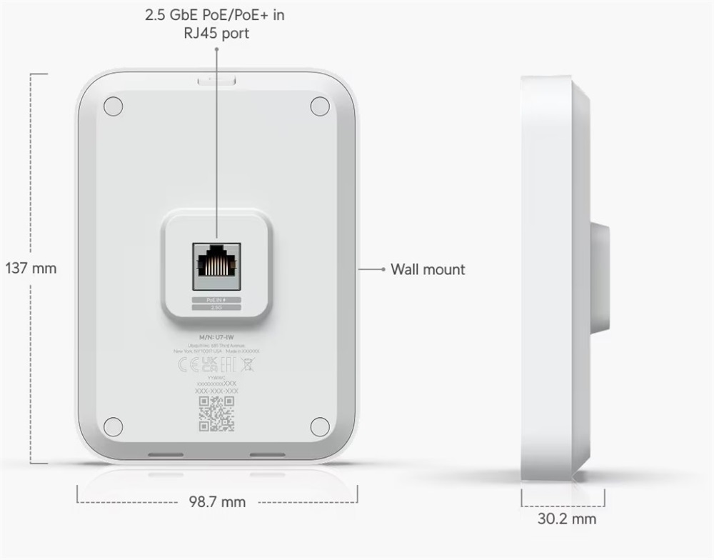 Ubiquiti U7-IW UniFi In-Wall 802.11be Wi-Fi 7 Access Point