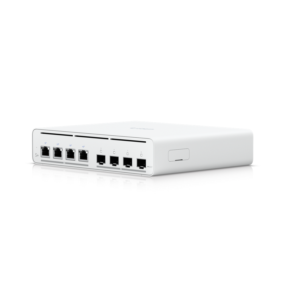Ubiquiti UISP-S-Plus 4x2.5GbE Multi-Gigabit PoE LAN port (160W) 4xSFP+ port L2 menedzselhető switch