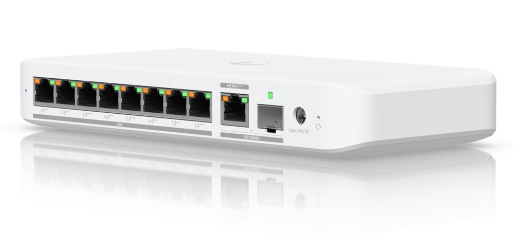 Ubiquiti USW-FLEX-2.5G-8-POE UniFi Flex 8x2.5GbE Multi-Gigabit LAN 196W POE 1x SFP+ combo port Switch