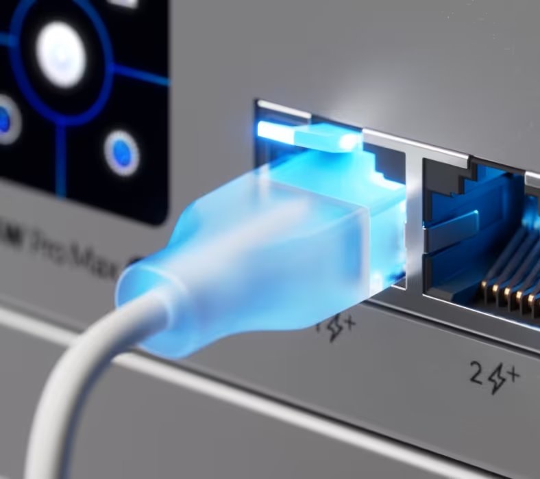 Ubiquiti UniFi Etherlighting Cat6 UTP 12m fehér áttetsző patch kábel