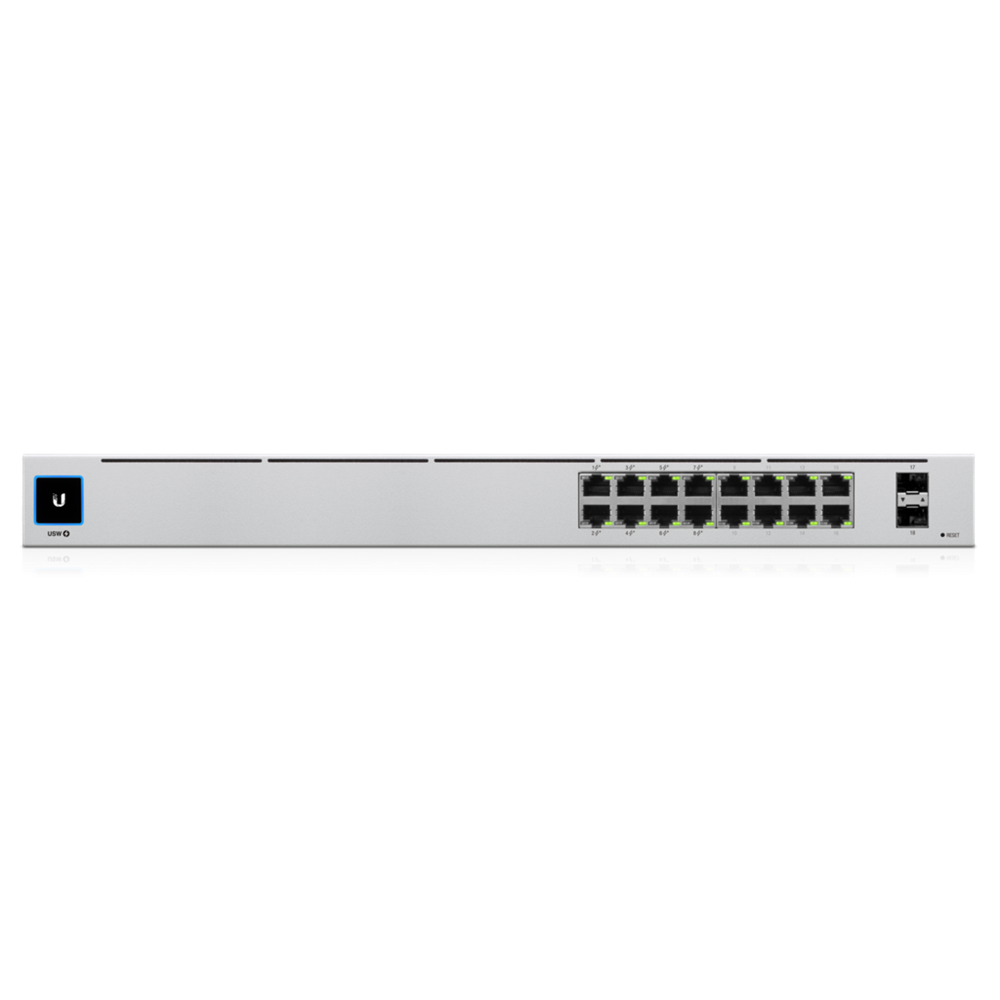Ubiquiti UniFi USW-16-POE Gen2 16port GbE LAN 8x PoE+ 2xGbE SFP port L2 menedzselhető switch