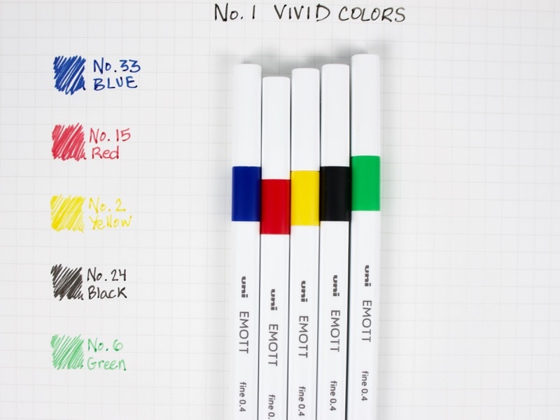 Uni Emott No.1 Vivid Colors 5db-os vegyes színű tűfilc készlet