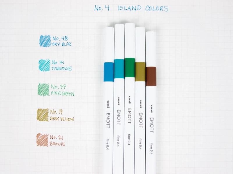 Uni Emott No.4 Island Colors 5db-os vegyes színű tűfilc készlet