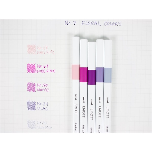 Uni Emott No.7 Floral Colors 5db-os vegyes színű tűfilc készlet