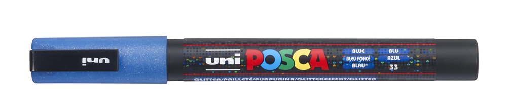 Uni POSCA PC-3ML csillámló kék marker