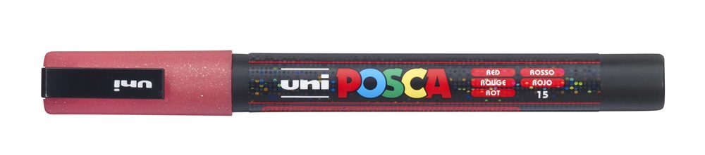 Uni POSCA PC-3ML csillámló piros marker