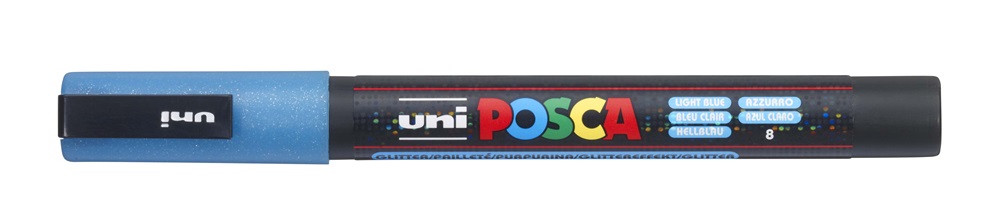 Uni POSCA PC-3ML csillámló világoskék marker