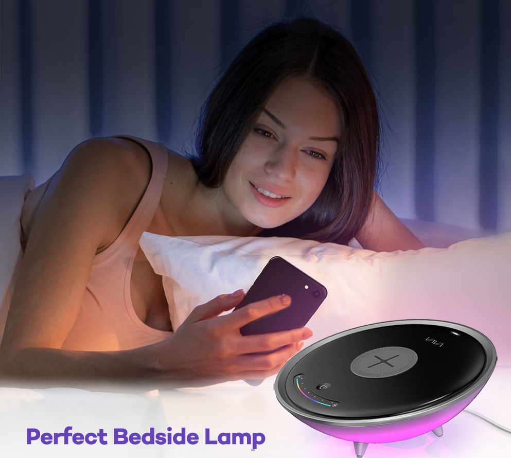 VAVA VA-CL005 fehér LED lámpa, vezeték nélküli töltővel