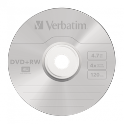 VERBATIM 43229 DVD+RW 4,7GB/4x/matt ezüst írható felület/újraírható DVD 5db/csomag