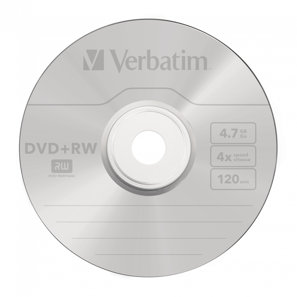 VERBATIM 43229 DVD+RW 4,7GB/4x/matt ezüst írható felület/újraírható DVD 5db/csomag