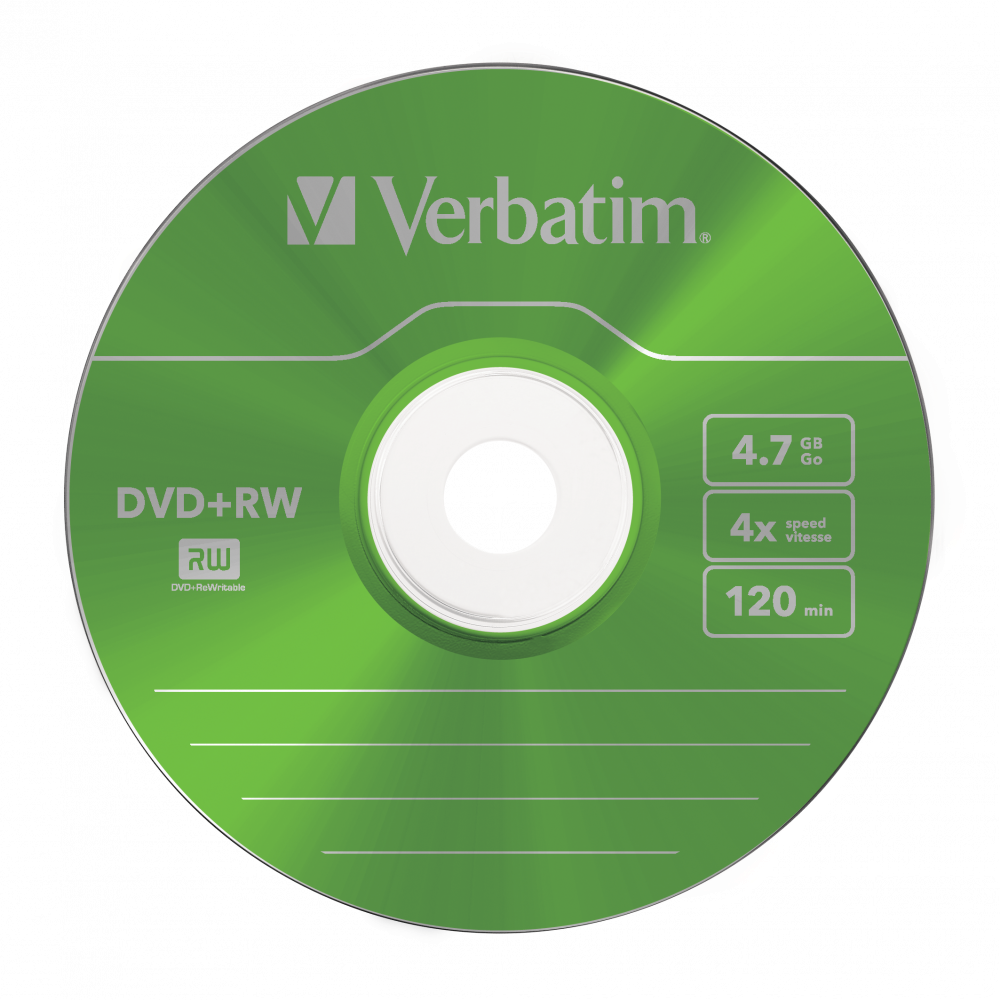 VERBATIM 43297 DVD+RW 4,7GB/4x/színes írható felület/újraírható DVD 5db/csomag