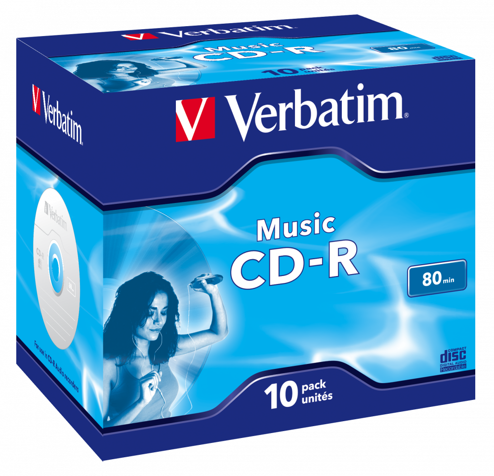 VERBATIM 43365 CD-R 80perc kapacitású/16x/írható felület/egyszer írható Music Life Plus CD 10db/csomag