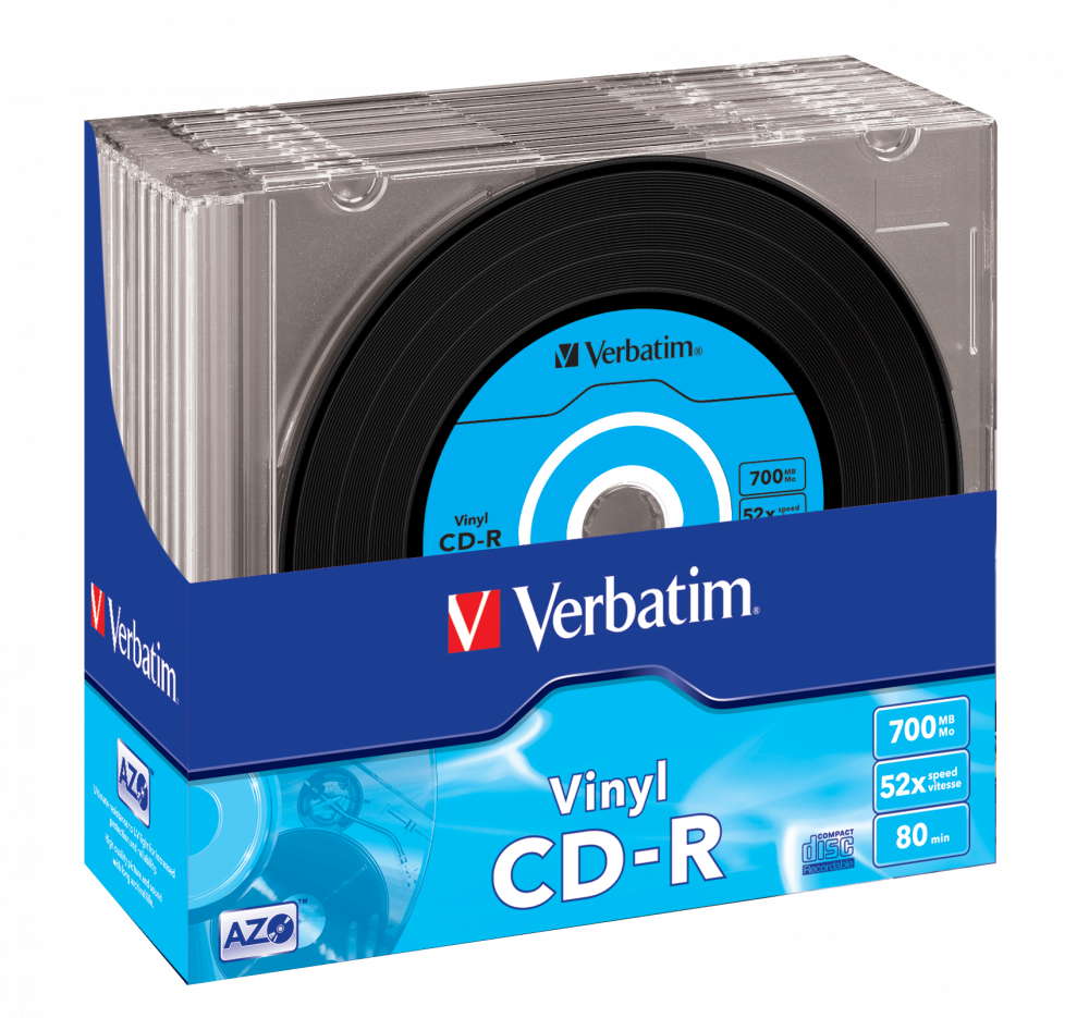 VERBATIM 43426 CD-R 700MB/52x/bakelit design írható felület/egyszer írható CD 10db/csomag
