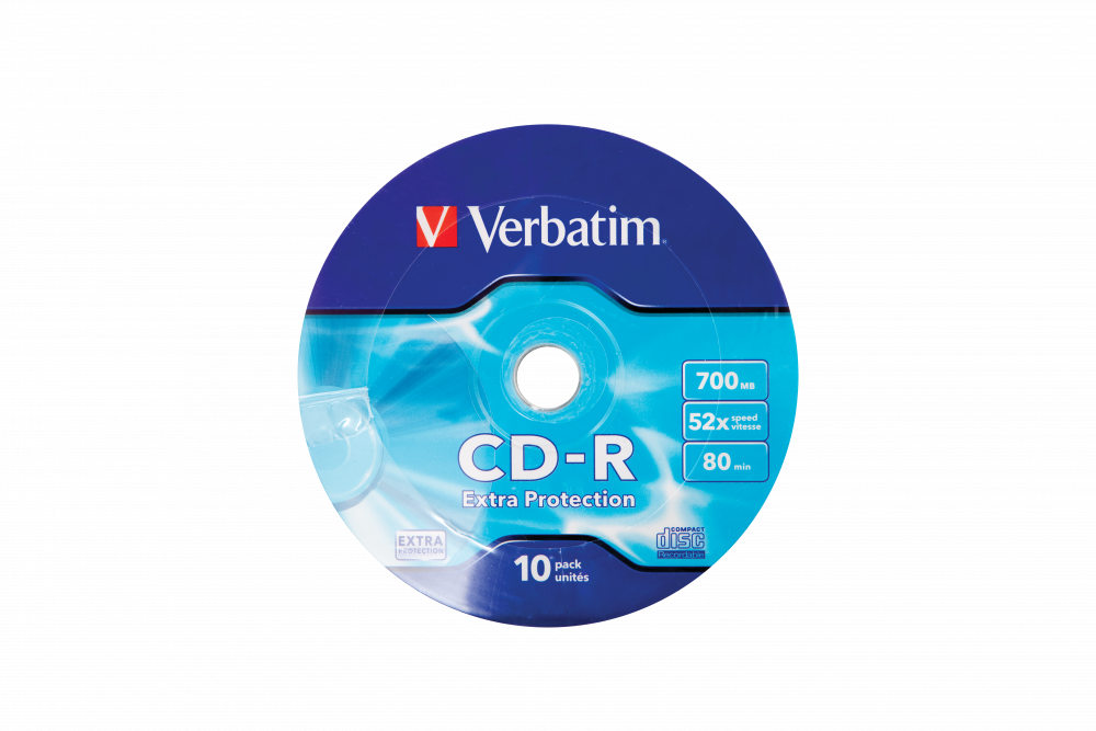 VERBATIM 43725 CD-R 700MB/52x/extra protection írható felület/egyszer írható CD 10db/csomag