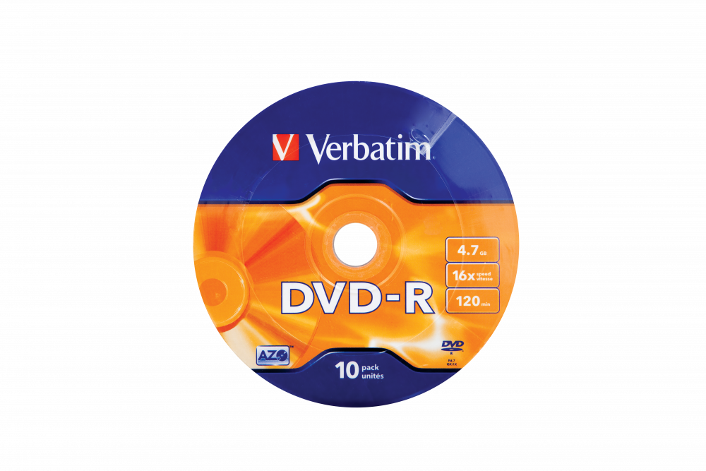 VERBATIM 43729 DVD-R 4,7GB/16x/matt ezüst írható felület/egyszer írható DVD 10db/csomag