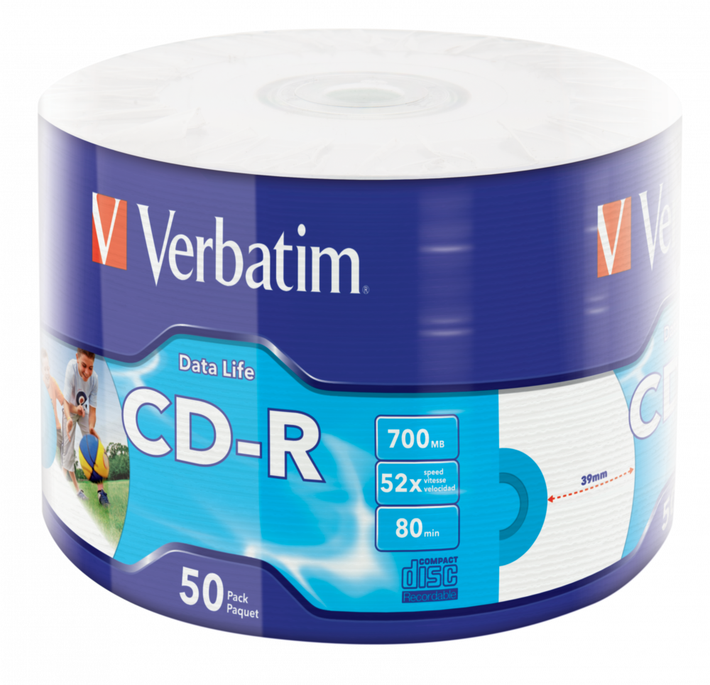 VERBATIM 43794 CD-R 700MB/52x/nyomtatható extra protection felület/egyszer írható CD 50db/csomag